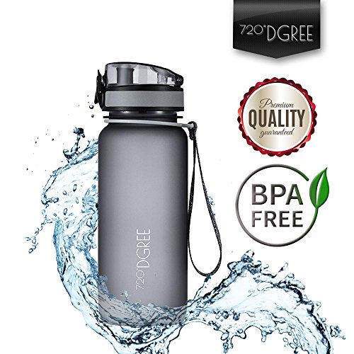 Trinkflasche 'uberBottle' von 720°DGREE - Wasserflasche aus Tritan 650ml | Neuartige Flasche | Water Bottle - BPA Frei | Ideale Sportflasche für Kinder, Fitness, Fitnessstudio, Fahrrad, Sport, Fussball, Kindergarten, Kleinkinder | Auslaufsichere Fahrradflasche, Wasser Flasche, Sporttrinkflasche Inkl. Frucht Sieb für Fruchtschorlen | +Bonus Abstract