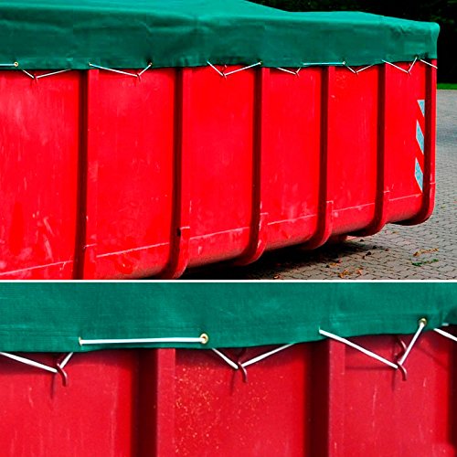 DONET Anhängernetz, Containernetz feinmaschig 2,50 x 3,50 m grün zur Ladungssicherung mit Gummiseil