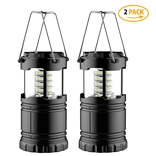 [2 Pack] LED Laterne – Zusammenklappbare Campinglampe – geeignet für: Wandern, Camping, Notfälle, Hurricanes, ausfällen – Super Hell – leicht – wasserabweisend - 10 JAHRE GARANTIE