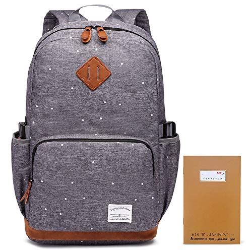 YAOJU Unisex Leinwand Einfache Rucksäcke Daypack mit Laptopfach Freizeitrucksack Schulrucksack College Schulrucksack 14-15 Zoll