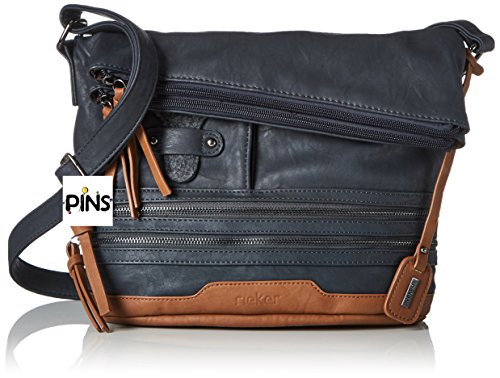 Rieker Damen H1108 Schultertasche, Blau (Baltik), 14x25x31 cm