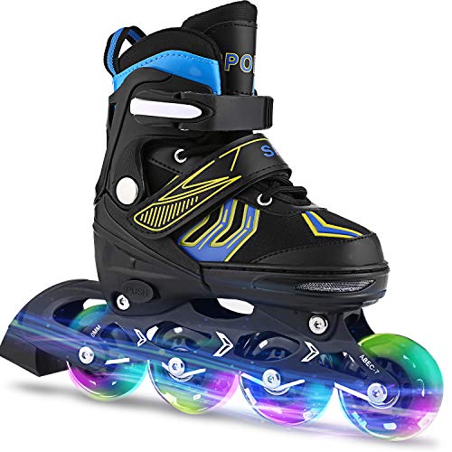 Weskate Inline Skates Kinder/Erwachsene verstellbar mädchen/Jungen Inline Skates Rollschuhe PU Verschleißfeste Roller Skates Herren/Damen