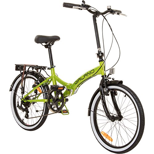 Galano 20 Zoll Klapprad Metropolis Fahrrad Faltrad Campingrad, Farbe:Grün