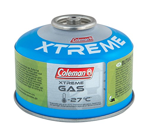 Coleman Gaskartusche C100 Xtreme, Ventil Gas Kartusche für Campingkocher, Gaskartusche mit Schraubventil, Butan-Propan Mischung, Füllgewicht 100 g, für den Einsatz bei extremen Temperaturen bis -27°C