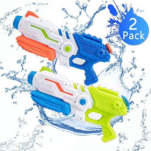 Bheddi Wasserpistole Wasserspritzpistolen 2 Pack 700ML Wasserpistolen für Kinder, Hohe Kapazität Wasserpistole Spielzeug Passt Outdoor Party Pool Strand Wasser Kampf Spiel (2 Pack)