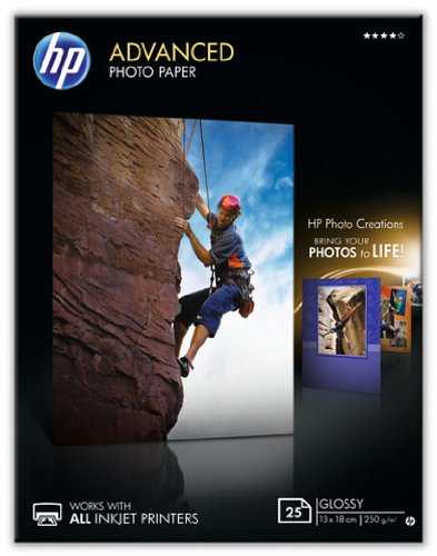 HP Q8696A Advanced Glossy Fotopapier 250g/m² 13x18cm 25 Blatt, weiß