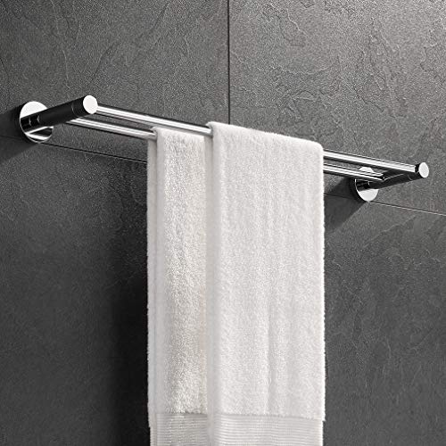 ubeegol Doppel Handtuchhalter 60 cm Badetuchhalter Edelstahl Badetuchstange Handtuchstange Handtuchhaken Handtuchständer Bohren für Wandmontage, Glänzend