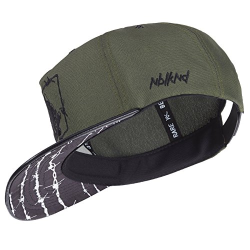 Nebelkind Snapback Cap oliv grün Stacheldraht Muster mit Stickereien edel onesize unisex