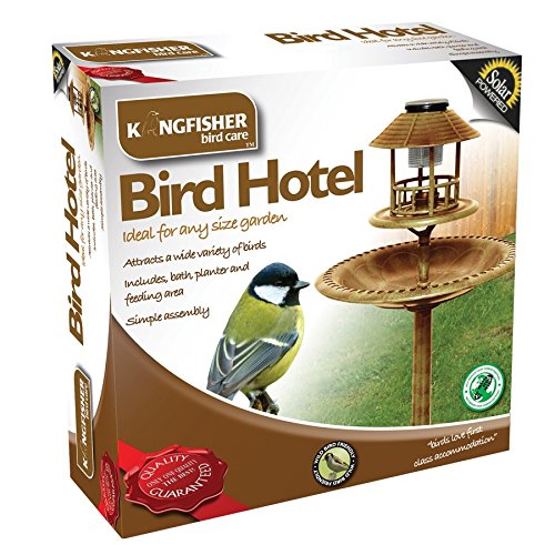 Kingfisher Vogelhaus mit Vogelbad, Kupfer-Design, solarbetrieben