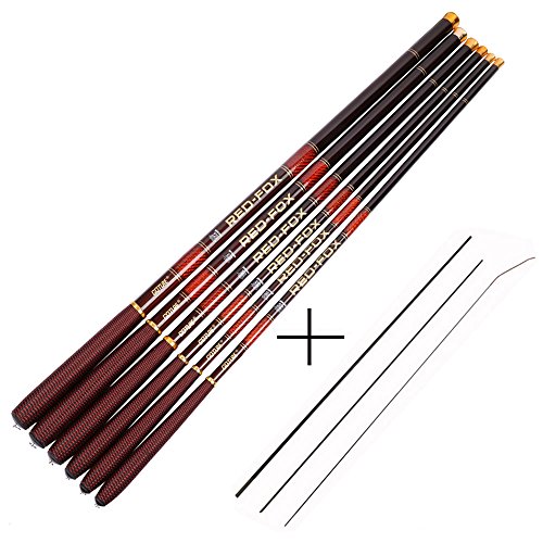 Goture Teleskop Angelruten Kohlefaser Tenkara Rod Leichte Karpfen Angelrute 10FT 12FT 15FT 18FT 21FT 24FT + 3 Top Segmente