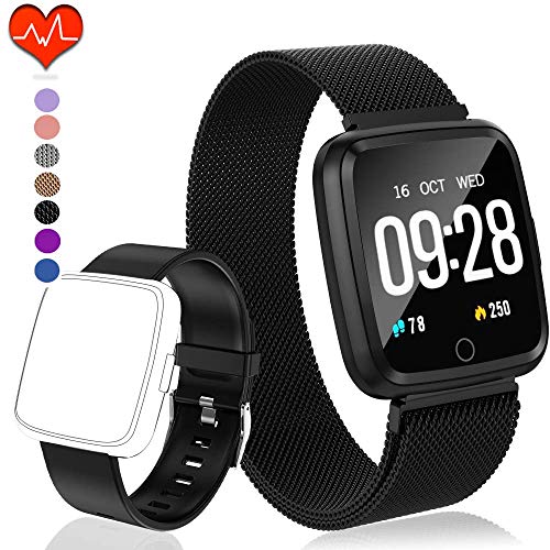 Polywell Fitness Armbanduhr (Black+ extra Black Band)