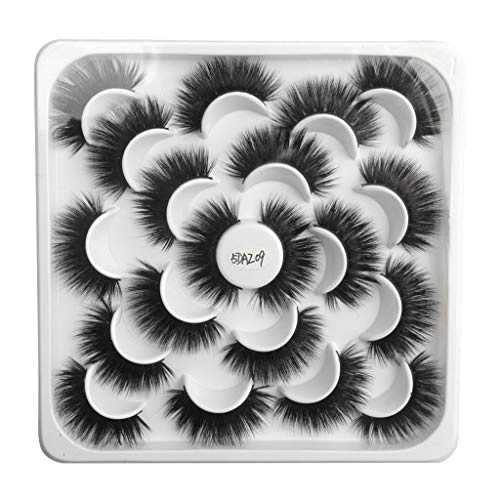 kashyk 10pair Lotus mit 5D Nerz falsche Wimpern, natürliche Wimpern, Make-up, Wilde Wimpern (A Style)
