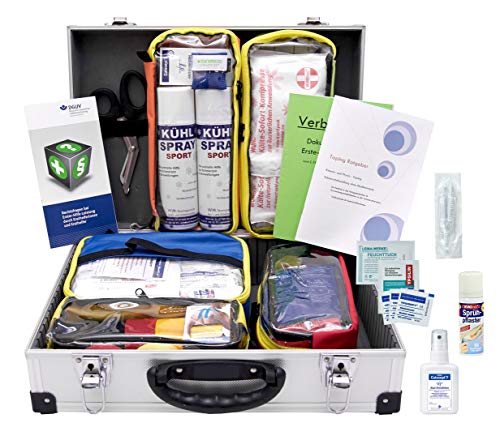 SPORT-Betreuerkoffer'ALU-PRO' mit Modultaschen DIN 13157 inkl. Sprühpflaster & Hände-Antisept-Spray