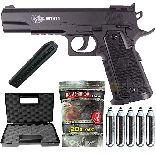 Airsoft Pack Colt 1911 Match Co2-Cybergun 180306- Semi Automatik (0,5 Joule) -mit Zubehör