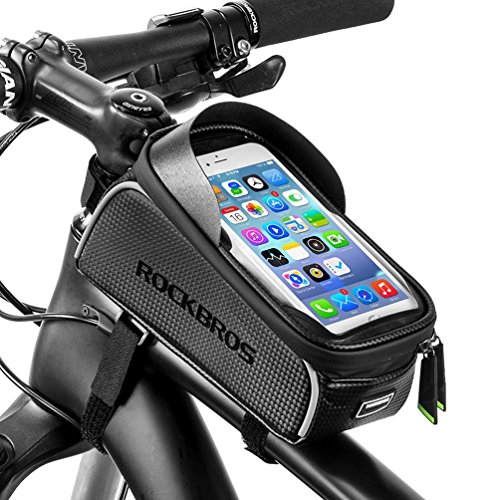 Fahrrad Rahmentasche, Baonuor Wasserdichte Fahrrad Handytasche mit Kopfhörerloch, Farhrradlenkertasche Fahrrad Rahmentaschen für 6 Zoll Handys, iPhone,Samsung,Fahrrad Handyhalterung, für mtb, Rennrad, Straßenrand und andere Fahrräder