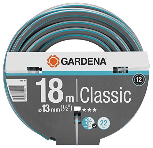 GARDENA Classic Schlauch Aktion 13 mm (1/2'), 18 m: Universeller Gartenschlauch aus robustem Kreuzgewebe, 22 bar Berstdruck, UV-beständig, ohne Systemteile (18001-20)
