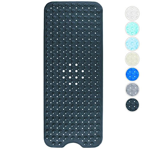 Domowin Badematte, Badewannenmatte mit 200 Saugnäpfen Badewanneneinlage Rutschfeste Duschmatte 100 x 40 cm (Schwarz)