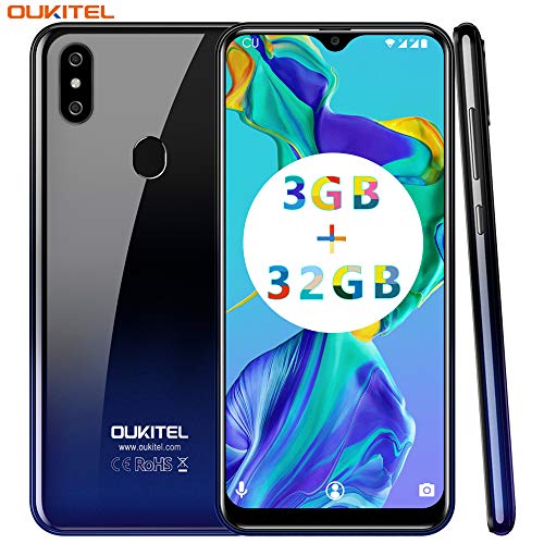 OUKITEL C15 Pro+ Dual 4G SIM Smartphone ohne Vertrag,3GB RAM+32GB ROM,6.1 Zoll HD+ Waterdrop Display,Android 9.0,MT6761 Quad-core 2.0Ghz,8MP+2M+5MP Kameras,3200mAh,günstig Ultra dünn Handy -Gradient