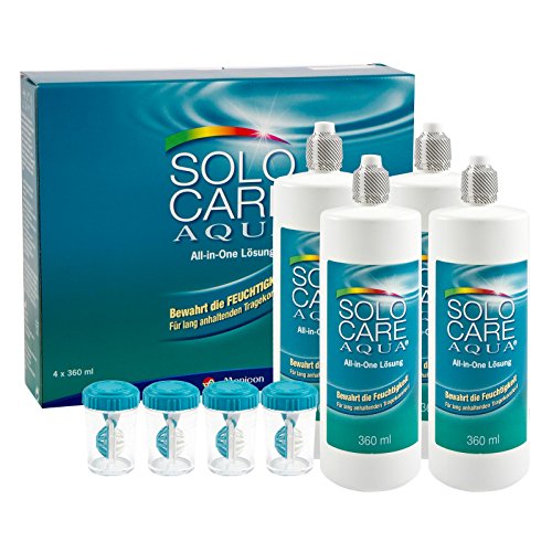 Solocare Aqua Pflegemittel Systempack (4 x 360ml) für weiche Kontaktlinsen