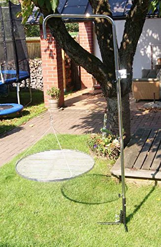 Edelstahl Grillgalgen + 80 cm Edelstahl Grill nur 15 mm Stababstand Gartengrill Grill Schwenker