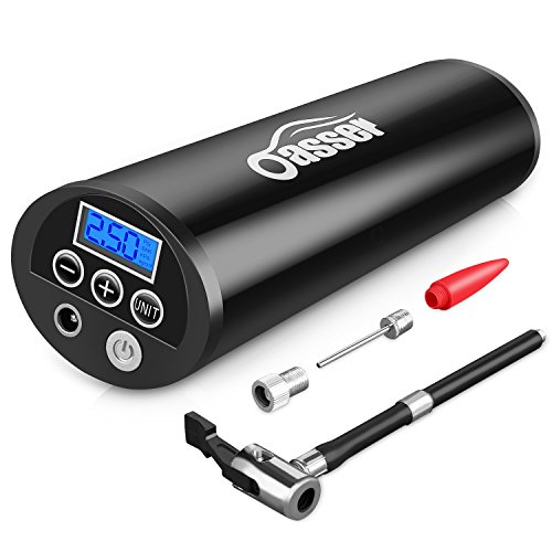 Oasser Elektrischer Kompressor Auto-Luftpumpe mit Wiederaufladbarer Li-ionen I50PSI 12V Schwarz (Auto-Luftpumpe)