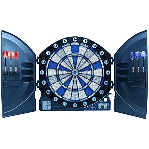 Best Sporting elektronische Dartscheibe CAMBRIDGE mit LED beleuchteten Ziffern, Dartautomat mit 6 Dartpfeilen, Dartboard mit Netzteil