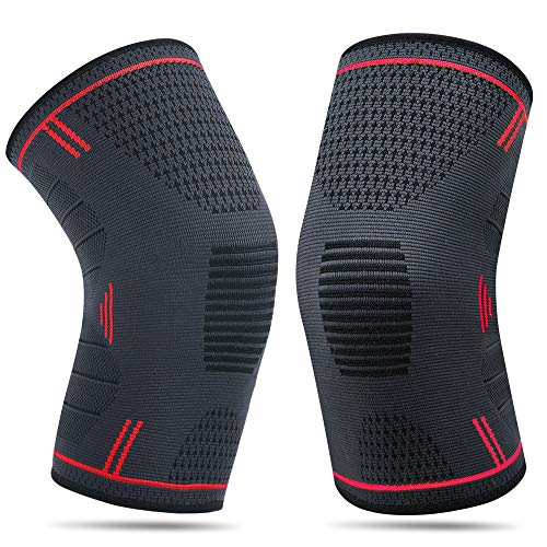 YUECHAO 2 x Kniebandage für Damen & Männer | Zum Schutz von Meniskus & Knie | Elastische atmungsaktiv Knieschoner mit Kompression für mehr Stabilität beim Sport und im Alltag | Knieschützer