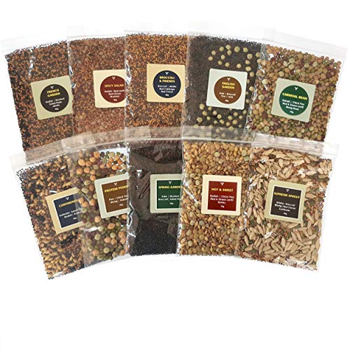 Bio- Sprossen- Samen- Mix Seedelicious Supreme | 20 Gemüse-Samen mit Alfalfa, Rettich, Erbsen, Brokkoli | Schnell wachsendes Superfood für besonders gesunde Ernährung | 10 vorgemischte Päckchen | 500g