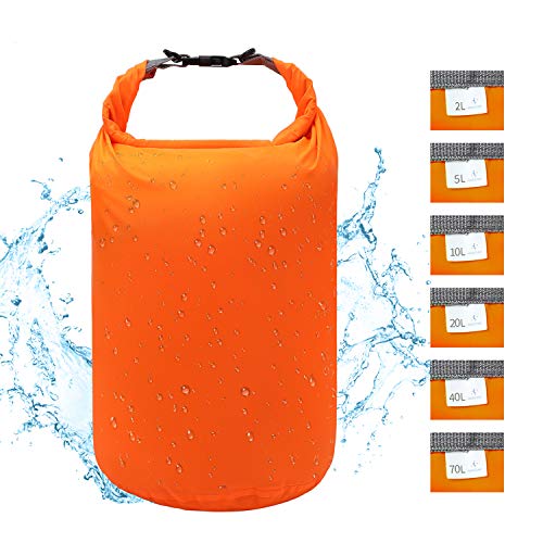 iOutdoor Products Dry Bag Leicht Wasserfester Stausack 2L / 5L / 10L / 20L / 40L / 70L Trockener Kompressionssack, Abriebfest, Reißfest, Langlebig, Leicht für Reisen/Camping/Schlafsack