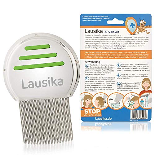 Läusekamm Lausika, Metall Nissenkamm mit extra engstehenden Zinken. Für Kinder und Erwachsene bei Kopfläusen und Nissen