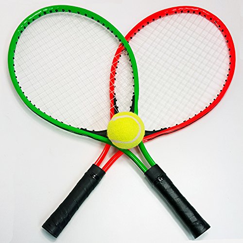4 tlg. Tennis SET für Kinder und Jugendliche , 2 Tennis Schläger, 1 Tennis Ball, 1 Tasche, Beach Strand Garten Ball Spiel