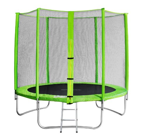 SixBros. SixJump 2,45 M Gartentrampolin Grün Trampolin - Leiter - Sicherheitsnetz - Wetterplane TG245/1611