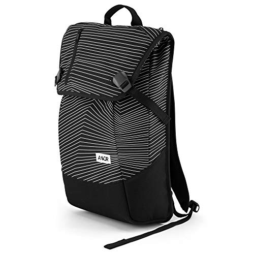 AEVOR Daypack Fineline Black Rucksack für die Uni und Freizeit Inklusive Laptopfach und erweiterbar auf 28 Liter