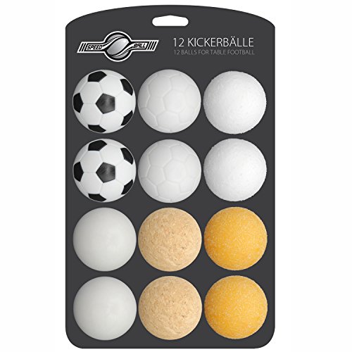 12x Stück Speedball Kickerbälle für Tischfussball Tischkicker Kicker-Ball Set Auswahl verschiedene Sorten (Kork, PE, PU, ABS) 35mm