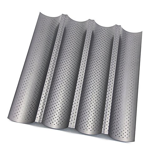 Baguette-Backblech,Htianc Antihaft Baguetteblech,Baguetteform für Backen,37,8 x 32,7cmx2,5cm