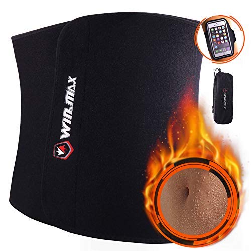 WIN.MAX Fitnessgürtel, Fitness Gürtel, Schwitzgürtel zur Fettverbrennung, Verstellbarer Neopren Sauna Bauchweggürtel, Gewichthebergürtel Schweiß Ab Gürtel Taillen