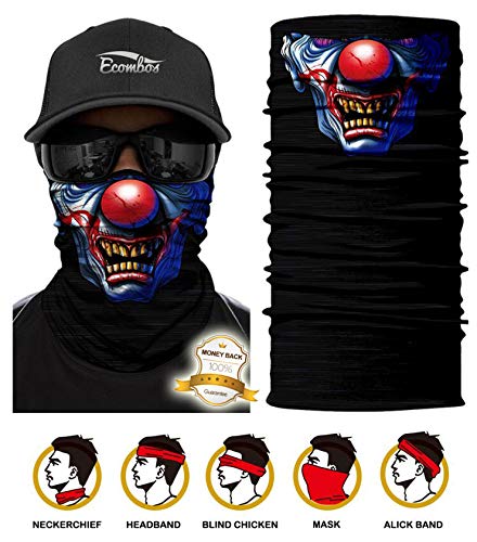 ECOMBOS Multifunktionstuch Gesichtsmaske Bedrucktes nahtlos veränderbaren Schädel Lätzchen Sport Reiten Sonnencreme Maske Schlauchtuch Halstuch Bandana Face Shield Bandana Ski Motorrad Paintball Maske