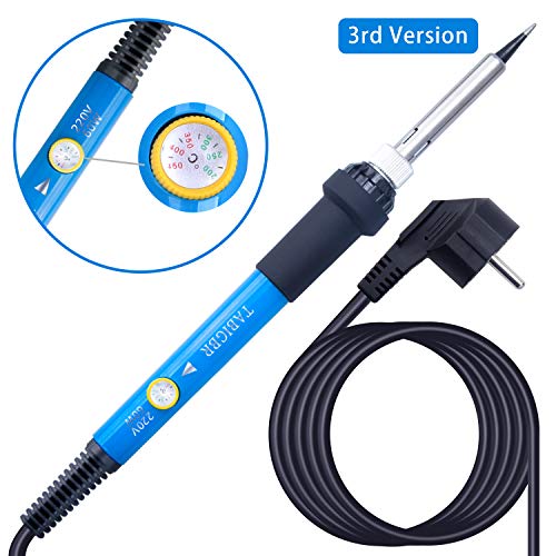 Lötkolben Elektronik mit Einstellbarer Temperatur 200-450°C【3rd Version】, Lötset Lötkolben Regelbar, Digitale Soldering Iron Lötstation 220V 60W