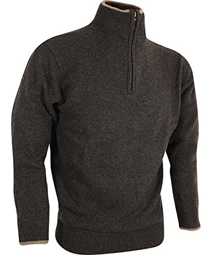 Lammwolle Troyer Pullover Jack Pyke England dunkeloliv braun Jagd Angeln Outdoor , Größen:M