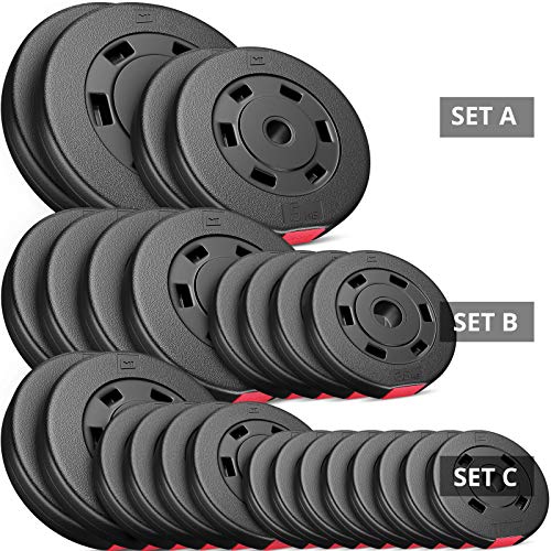 Hop-Sport 30kg Hantelscheiben Sets Gewichte Auswahl: 2x5kg+2x10kg / 4x2,5kg+4x5kg / 8x1,25kg+4x2,5+2x5kg