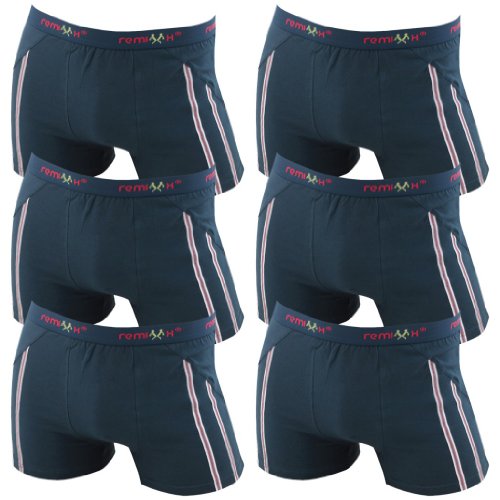 6er Pack Herren Retroshorts Boxershorts Remixx 070 schwarz dunkelblau mehrfarbig, Farbe:schwarz;Größe:XL