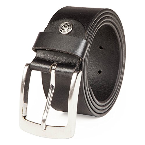 LINDENMANN Gürtel Herren Vollledergürtel aus Büffelleder, 40 mm breit und 4mm stark, kürzbar, Gürtel, Ledergürtel, Jeansgürtel XXL, schwarz, Größe/Size:100
