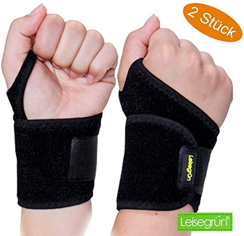 Handgelenkbandage [2er Set] mit Klettverschluß. Sport Handgelenkschoner für Fitness, Krafttraining, Bodybuilding. Handgelenkbandage auch bei Sehnenscheidenentzündung, für Damen und Herren, Schwarz