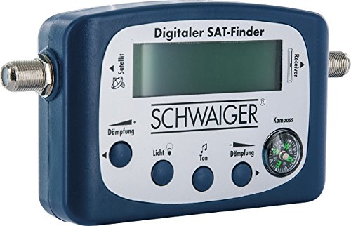 SCHWAIGER -5170- SAT-Finder digital / Satellitenerkennung / Satelliten-Finder mit integriertem Kompass und Tonausgabe / Ausrichtung LNB / Messgerät zur optimalen Positionierung der Satelliten-Schüssel