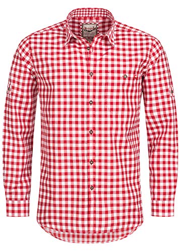 Stockerpoint Trachtenhemd OC-Franzl | kariert | Regular Fit | in Verschiedenen Farben (M, Rot)