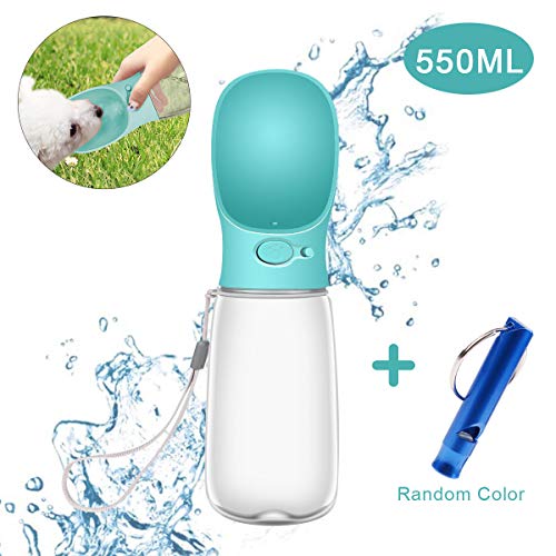 RCRuning-EU Hund Wasserflasche 550ml Haustier Katze Travel Trinkflasche Tragbare Reise Trinkflasche Wasserspender für Camping, Spaziergang, Wandern, Training, Unterwegs Outdoor- Blue