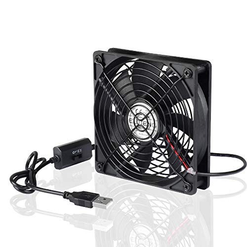 ELUTENG 120mm USB Lüfter mit L/M/H 3 Geschwindigkeit PC USB Ventilator Leise Gehäuselüfter 5V Lüfter Radiator Compatibel für Computer/PS4 /TV Box/AV Schrank/Router 12cm MEHRWEG