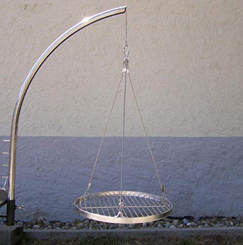 Grillgalgen + Edelstahl Grillrost 37 cm rund für Grill Schwenkgrill Feuerschale Feuerstelle