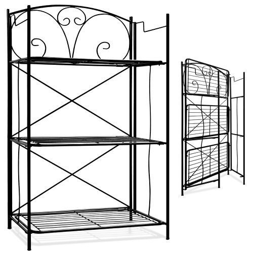 Deuba Regal Wandregal Metallregal Standregal Gartenregal Eisenregal klappbar schwarz