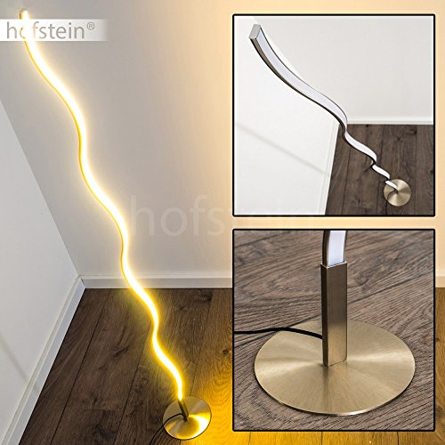 LED Stehleuchte Dillon aus Metall - geschwungene Bodenleuchte - Standlampe für Schlafzimmer, Wohnzimmer, Esszimmer - Retro-Stehlampe mit fest eingebauten LED - 3000 Kelvin - 1000 Lumen